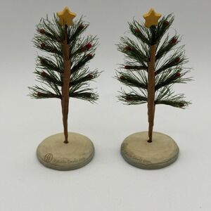 2 Robin Davis RB Dollhouse Miniature Feather Trees Christmas 2.75" Tall Star